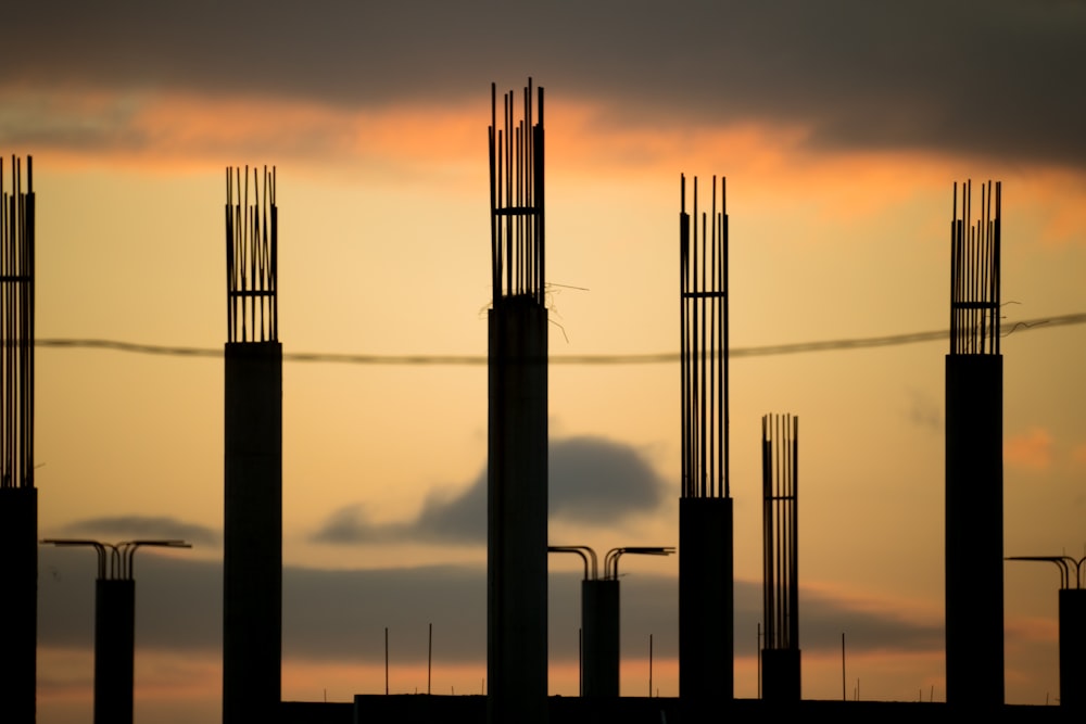 a group of tall towers