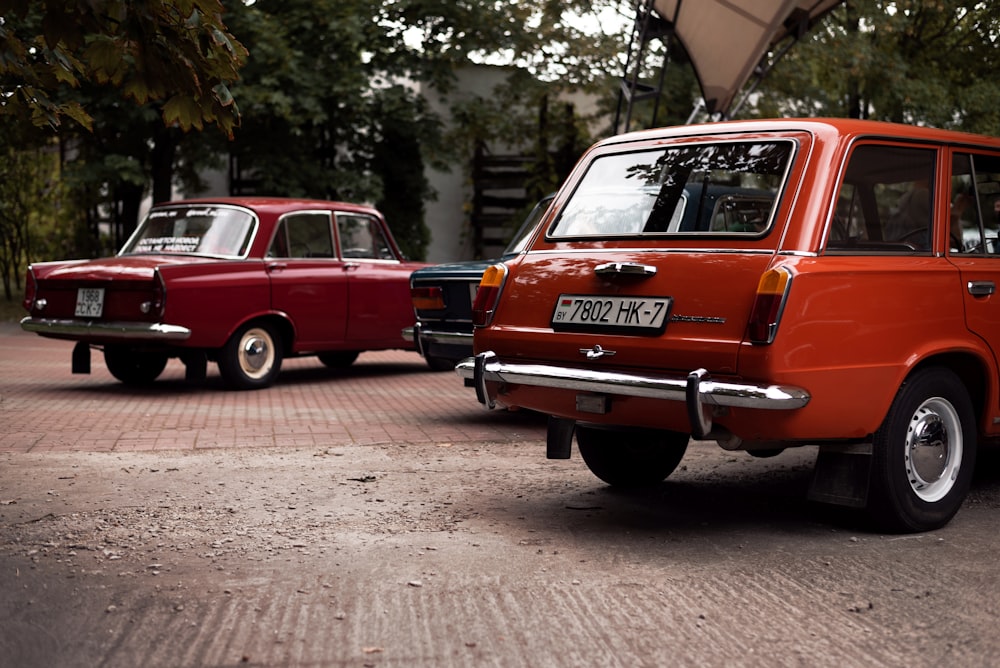 a group of cars parked on a street