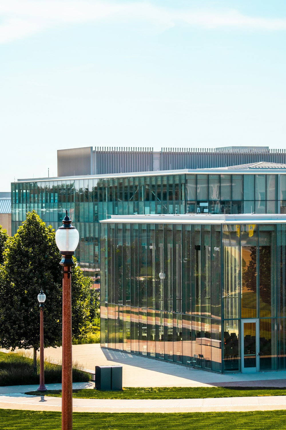 a building with glass walls