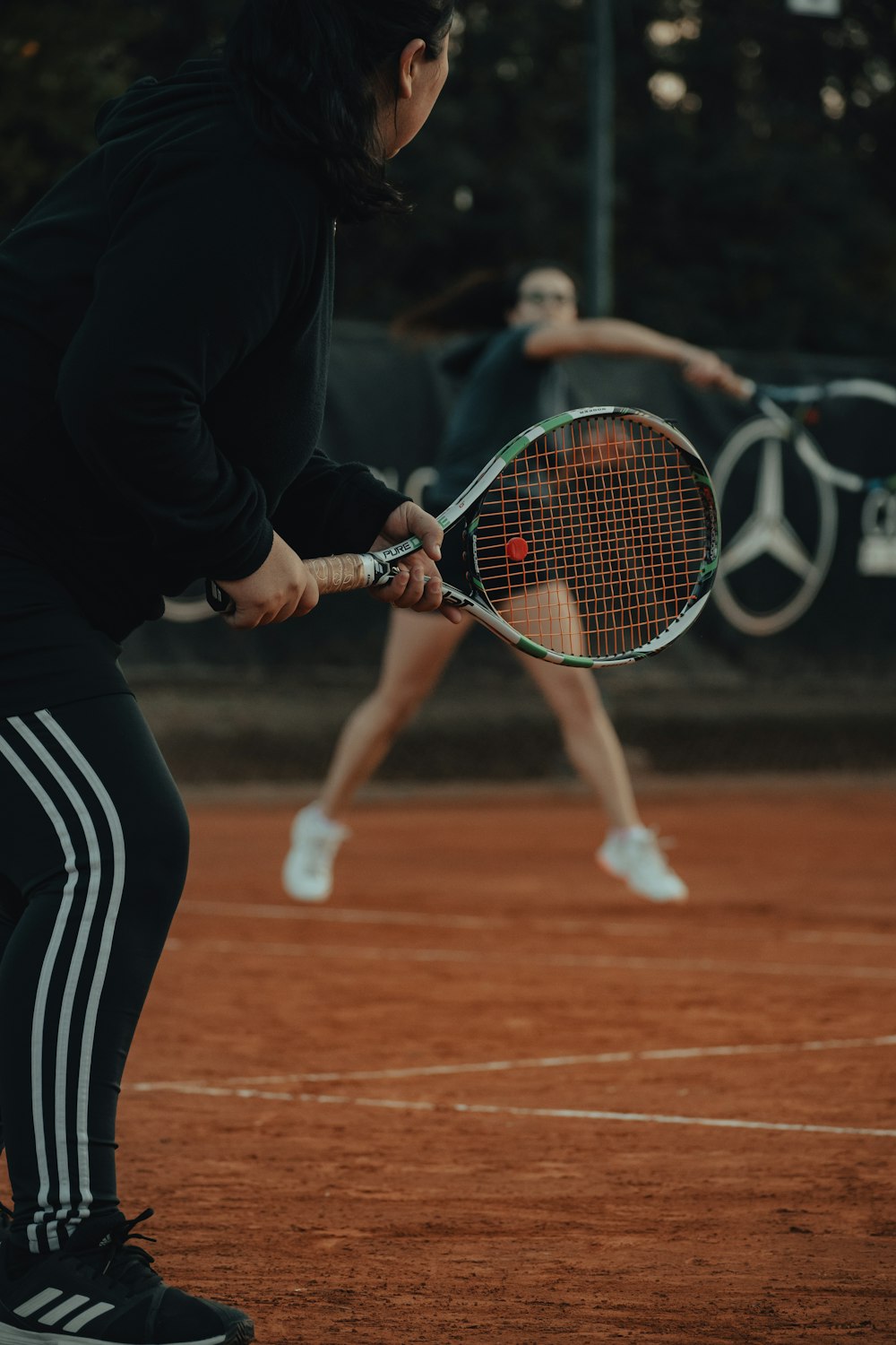 a woman playing tennis