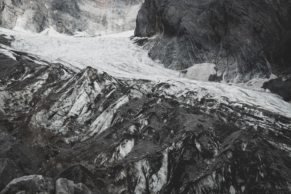 a mountain with snow