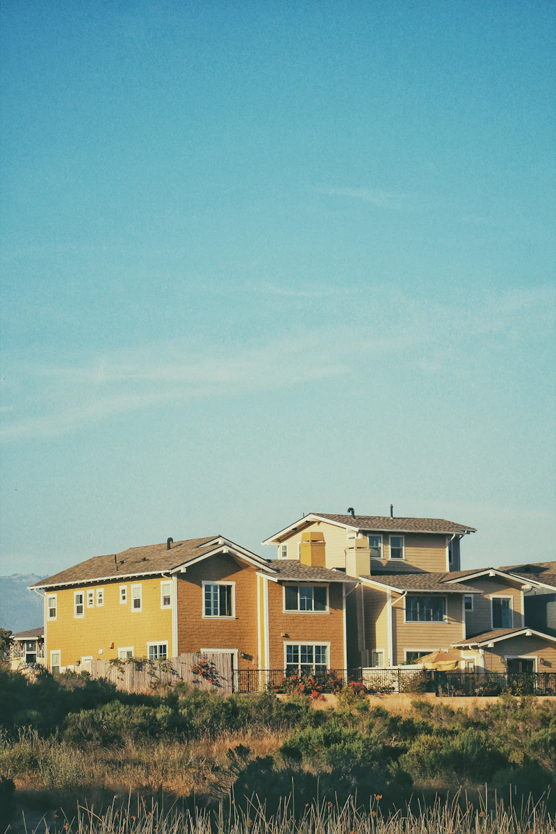 Suburban neighborhood with tree-lined street
