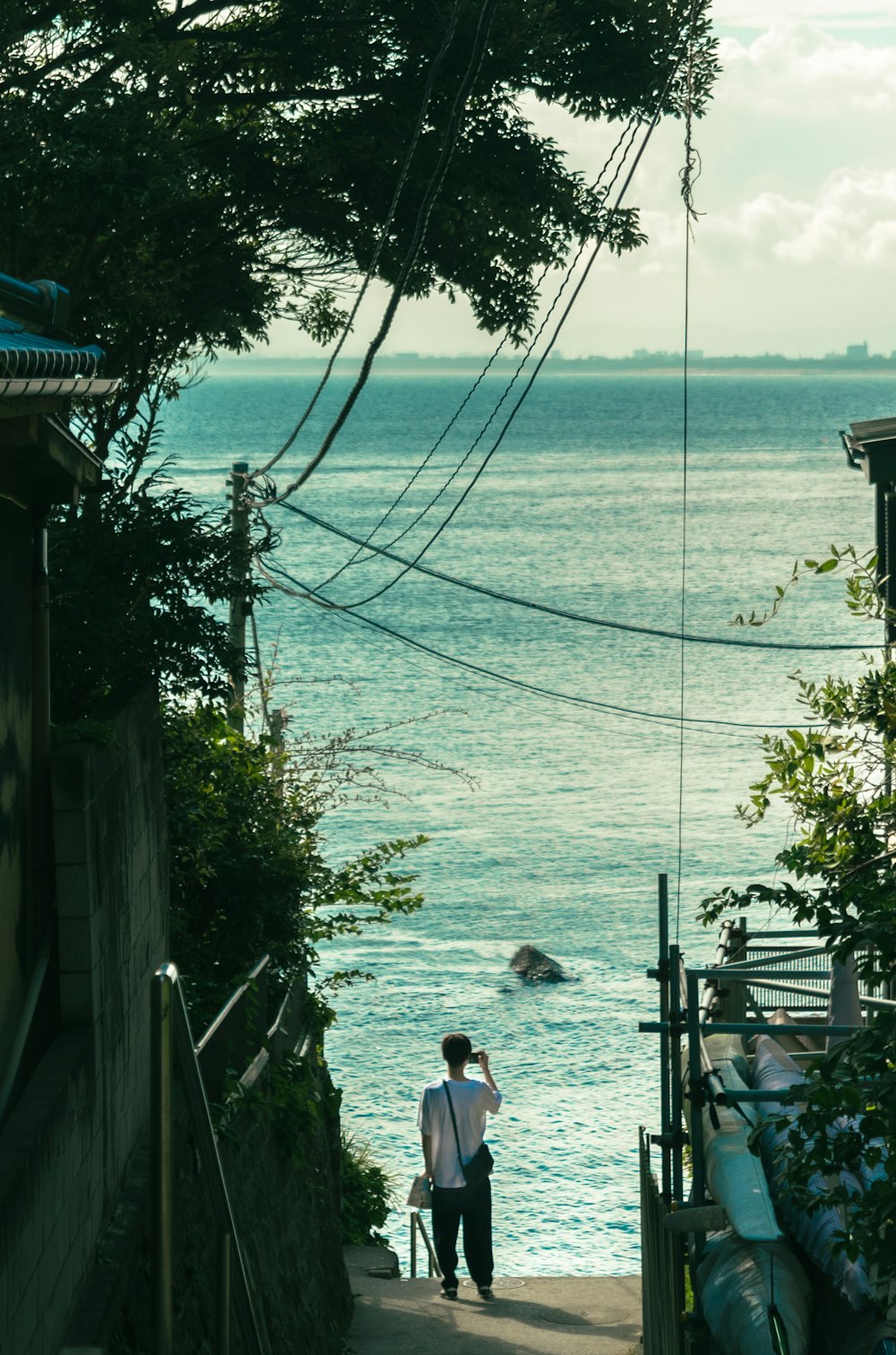 a person standing on a dock