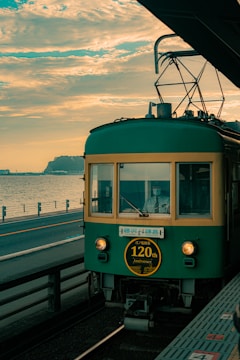 a train on the railway tracks
