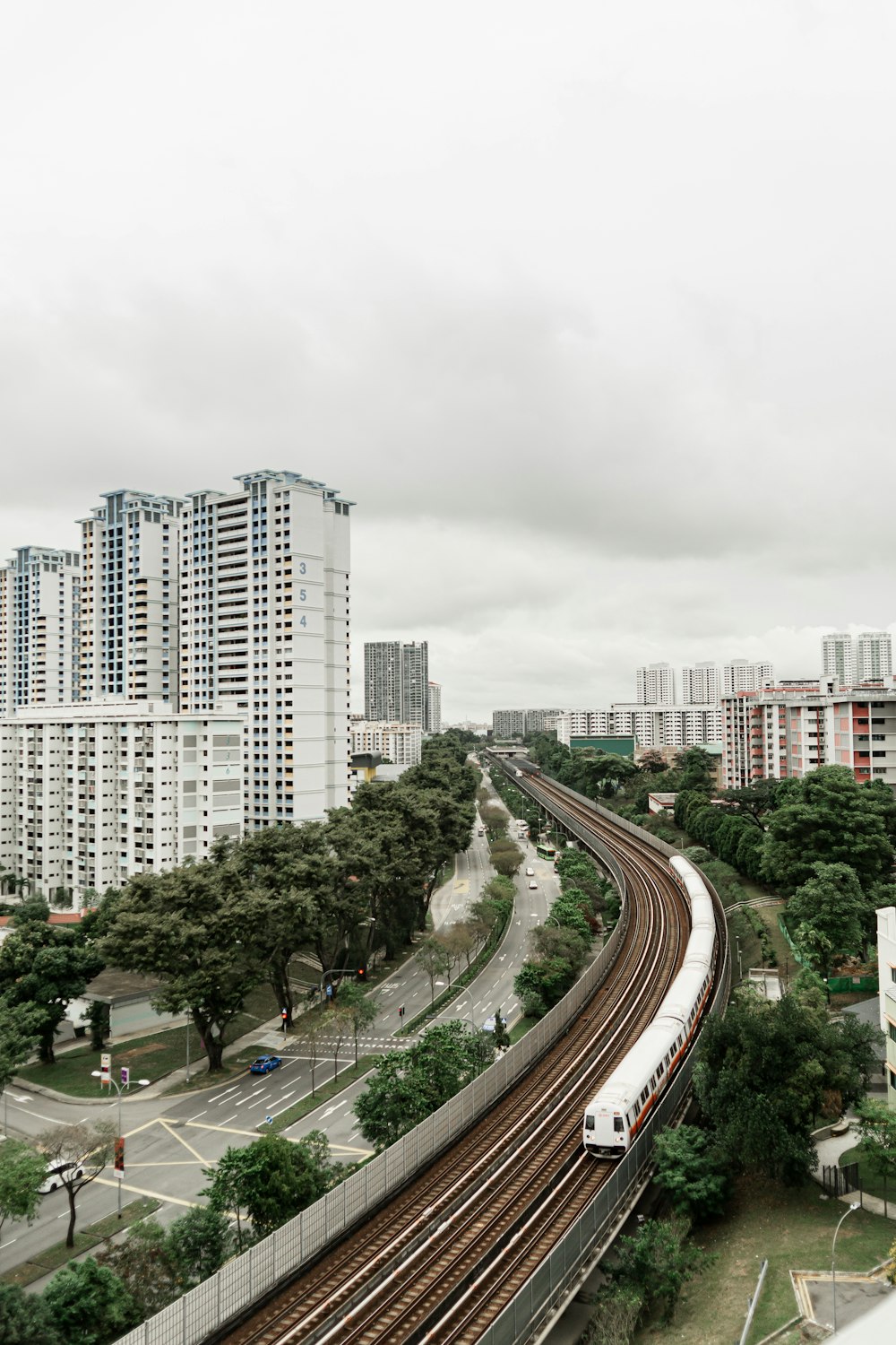 a train on the railway tracks