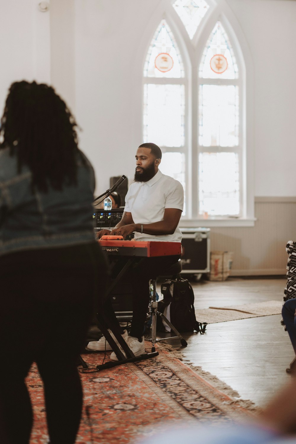 a person playing a piano