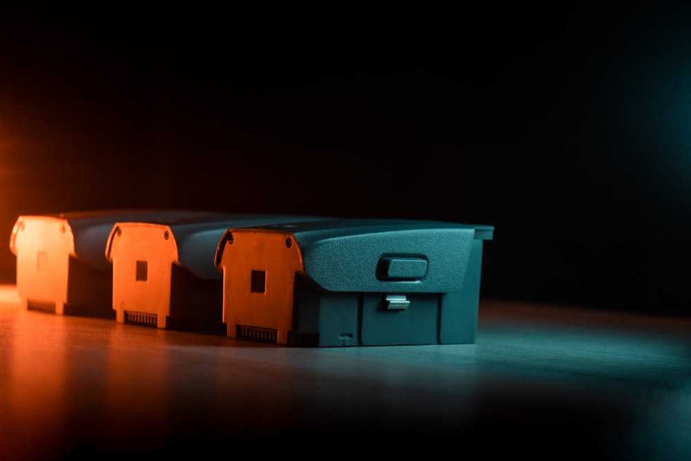 a group of cubes with lights