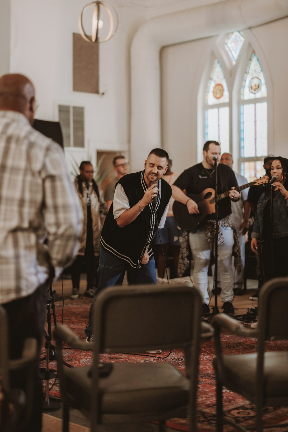 a group of people playing instruments