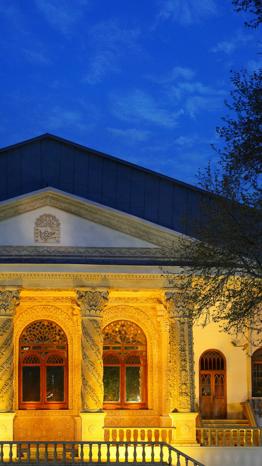 a building with a large roof