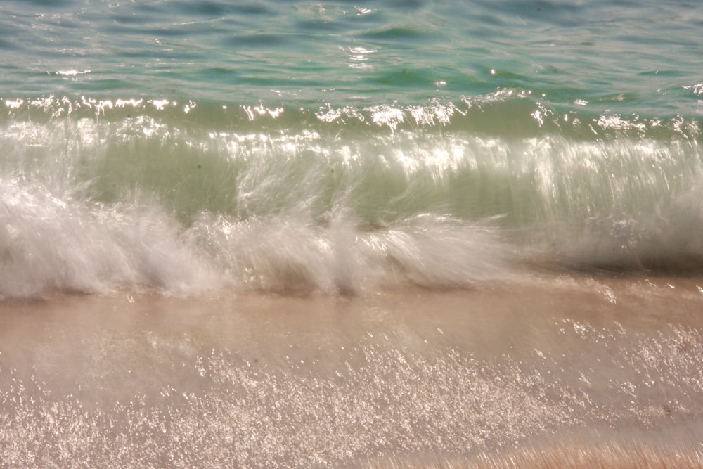 waves crashing on a beach