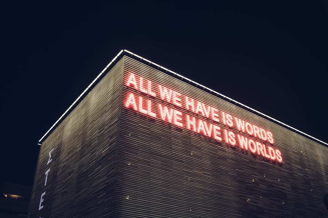 a large lighted sign,