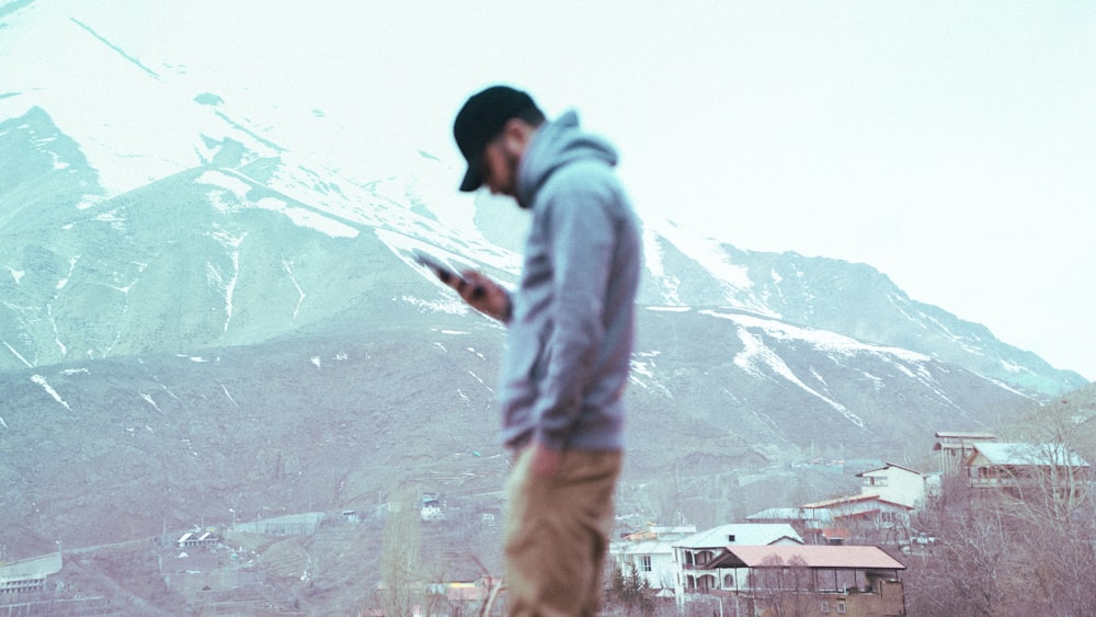 a man standing on a roof