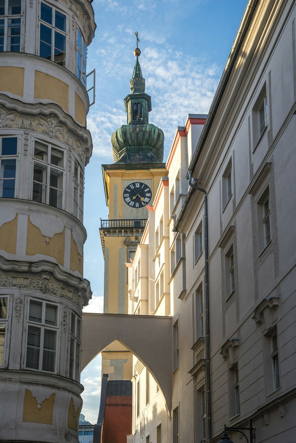 a clock on a tower