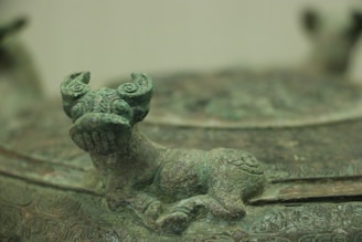 Close-up of a Viking lost-wax casting mold showing intricate details.