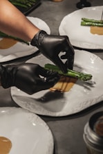 a person wearing gloves
