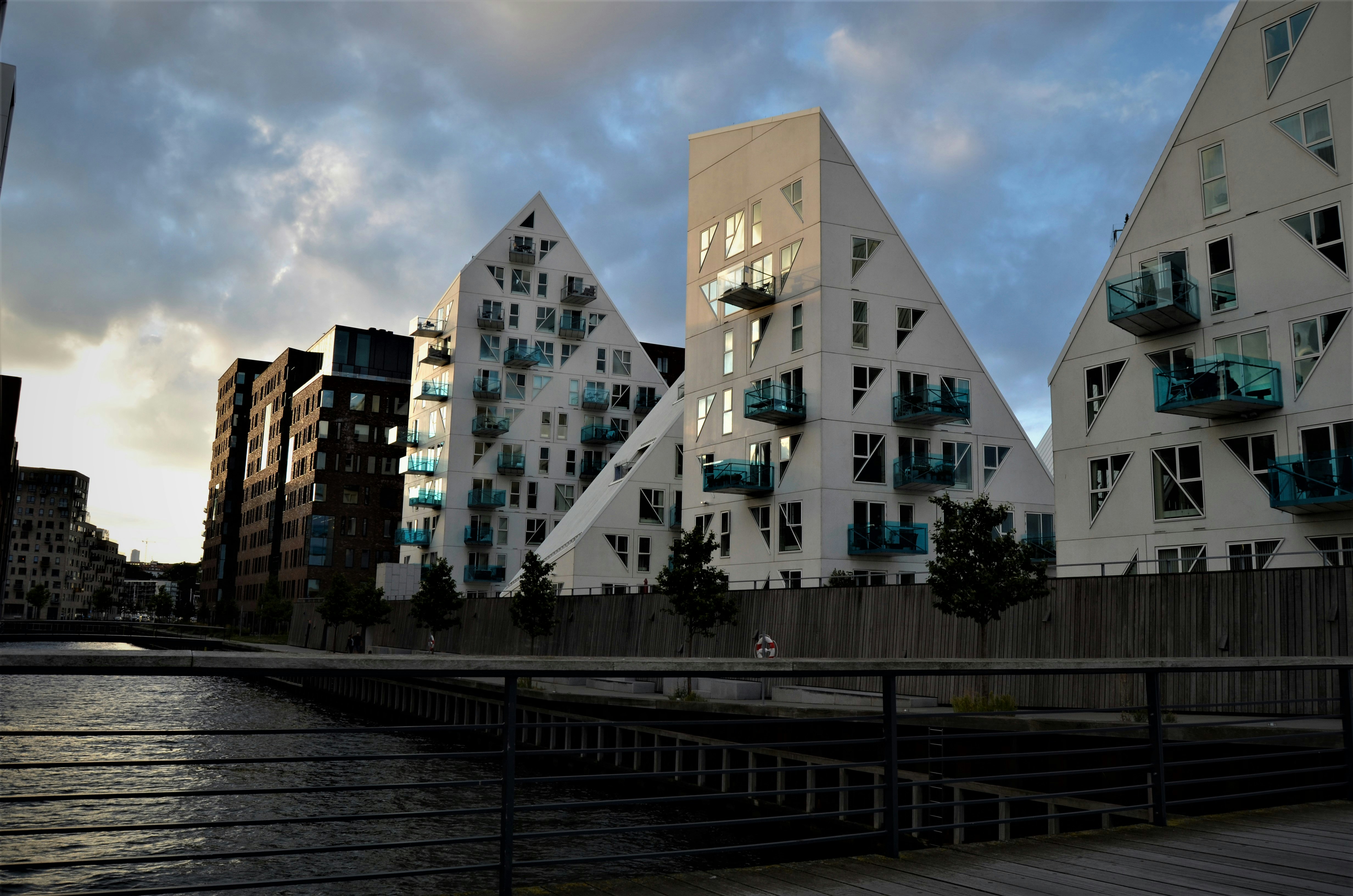 a group of buildings, 