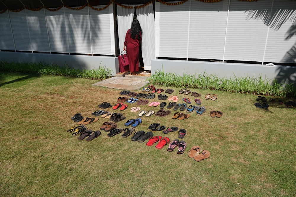 a person standing on a mat