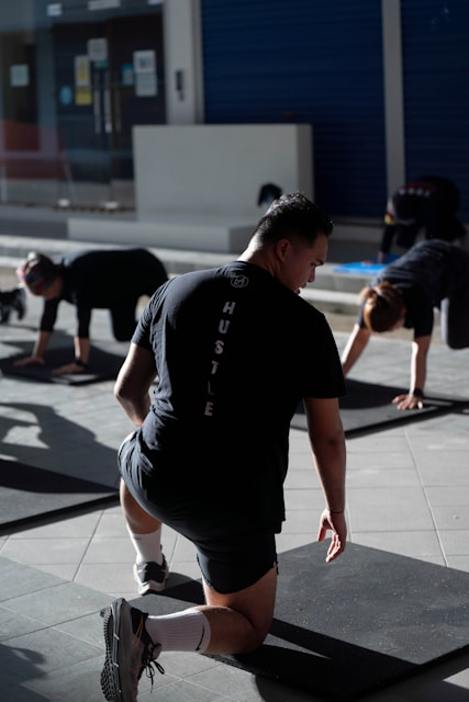 a person running on a track