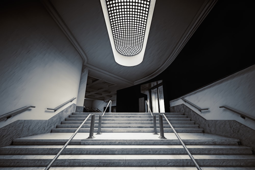 a staircase in a building