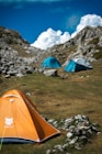 tents on a rocky hillside