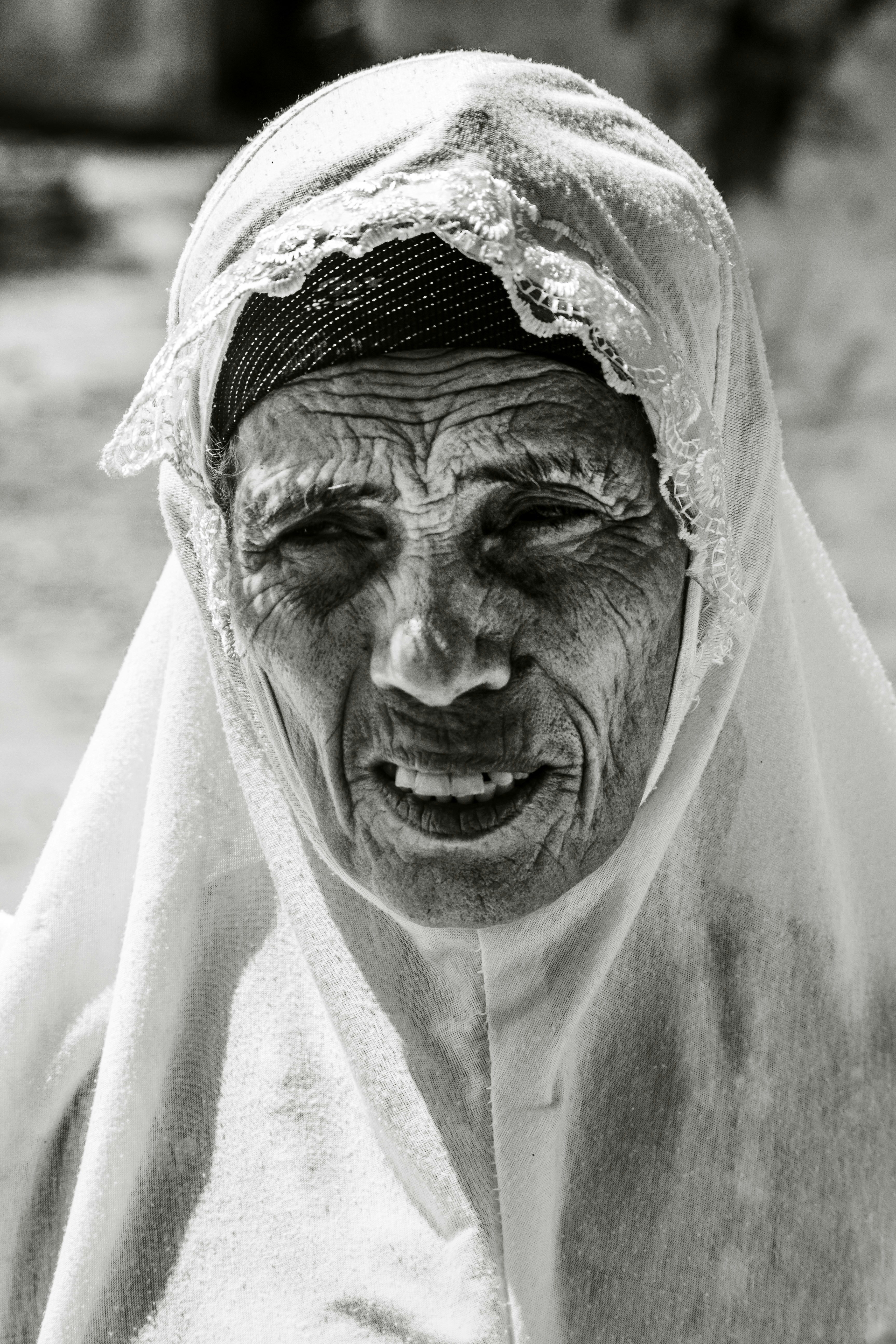 a man wearing a head scarf