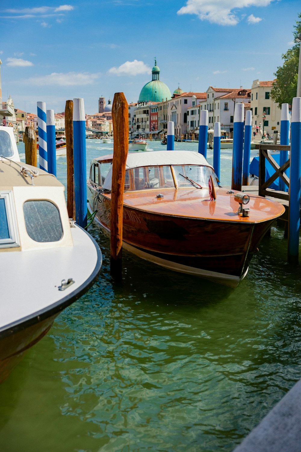 a boat docked at a pier