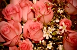 A vibrant bouquet of pink and white flowers arranged elegantly.
