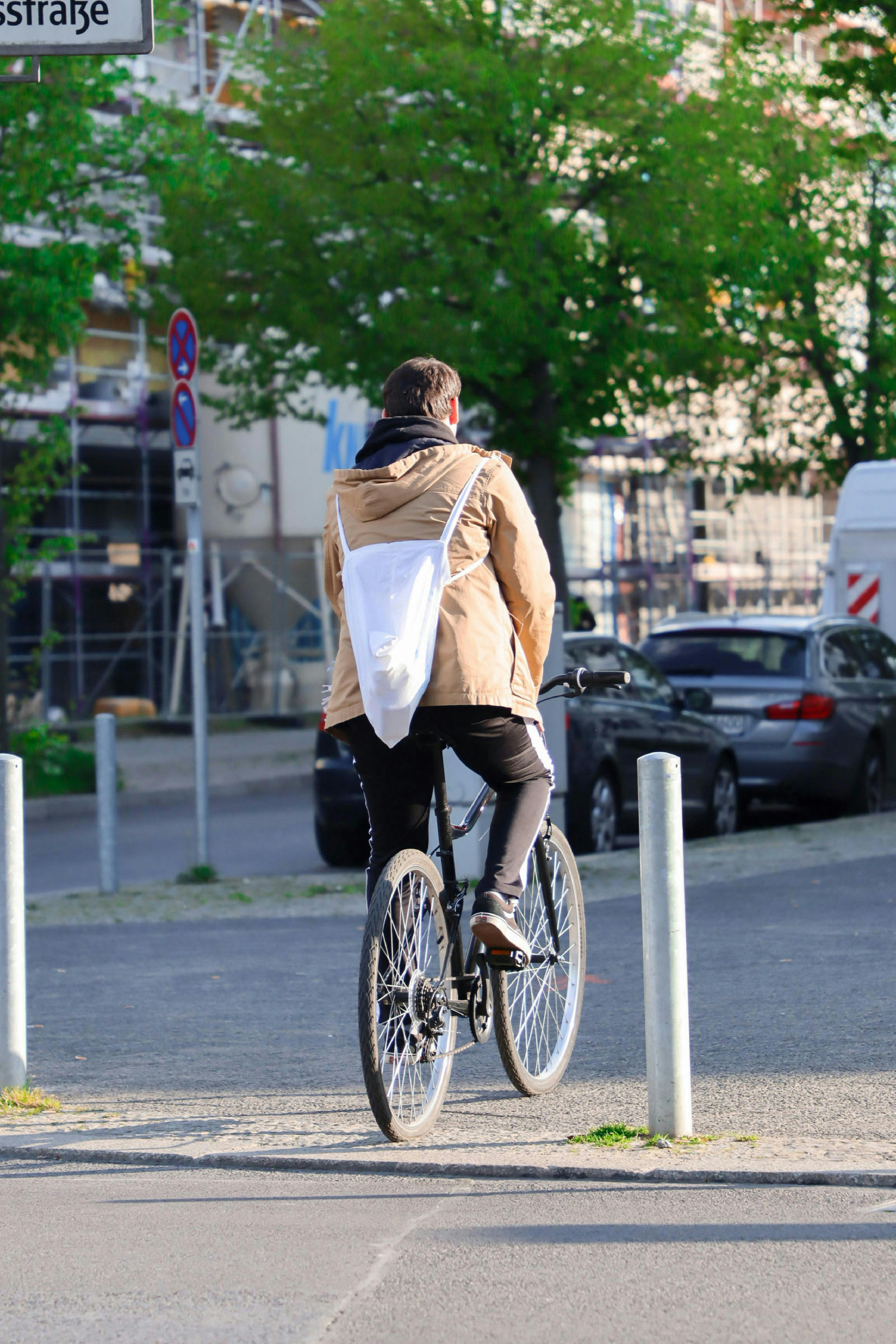 a man riding a bicycle