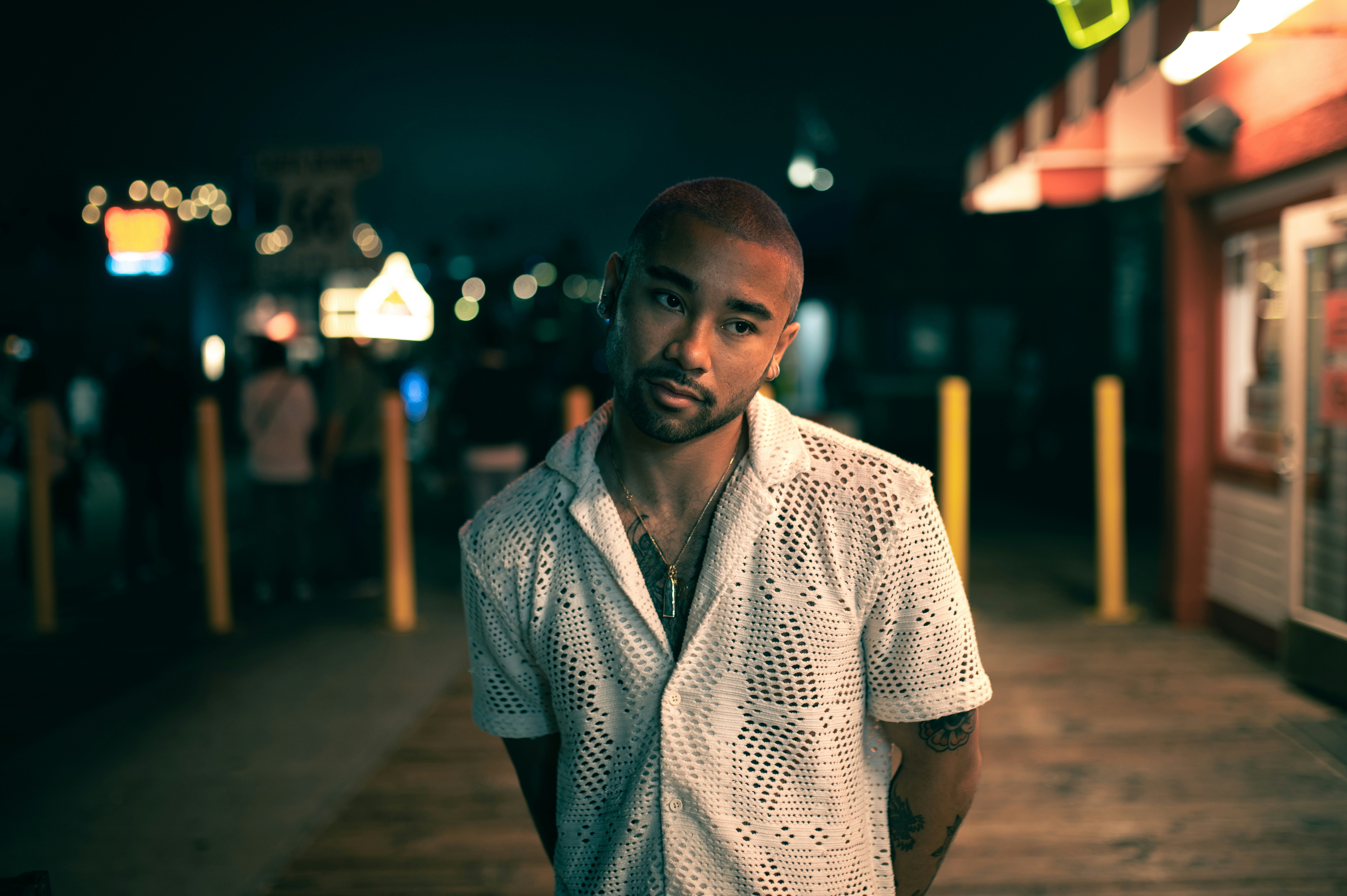 Fashion model in white