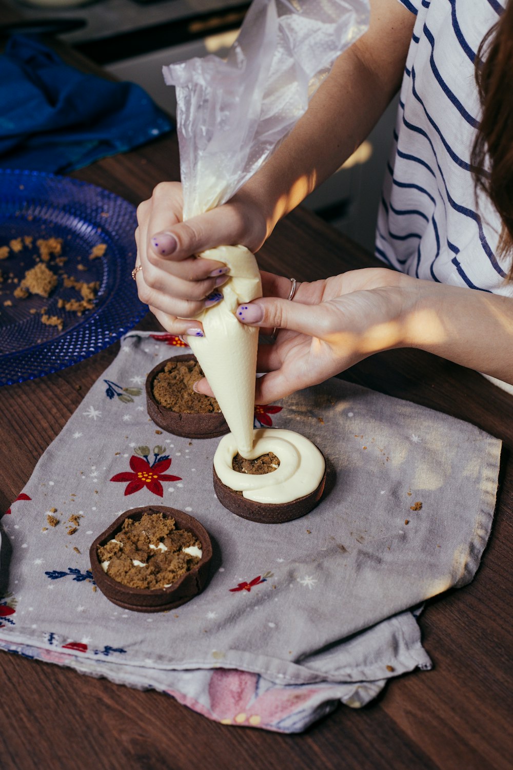 a person making a cake