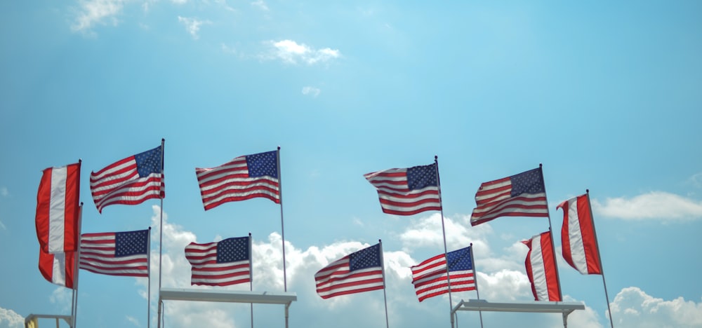 a group of flags