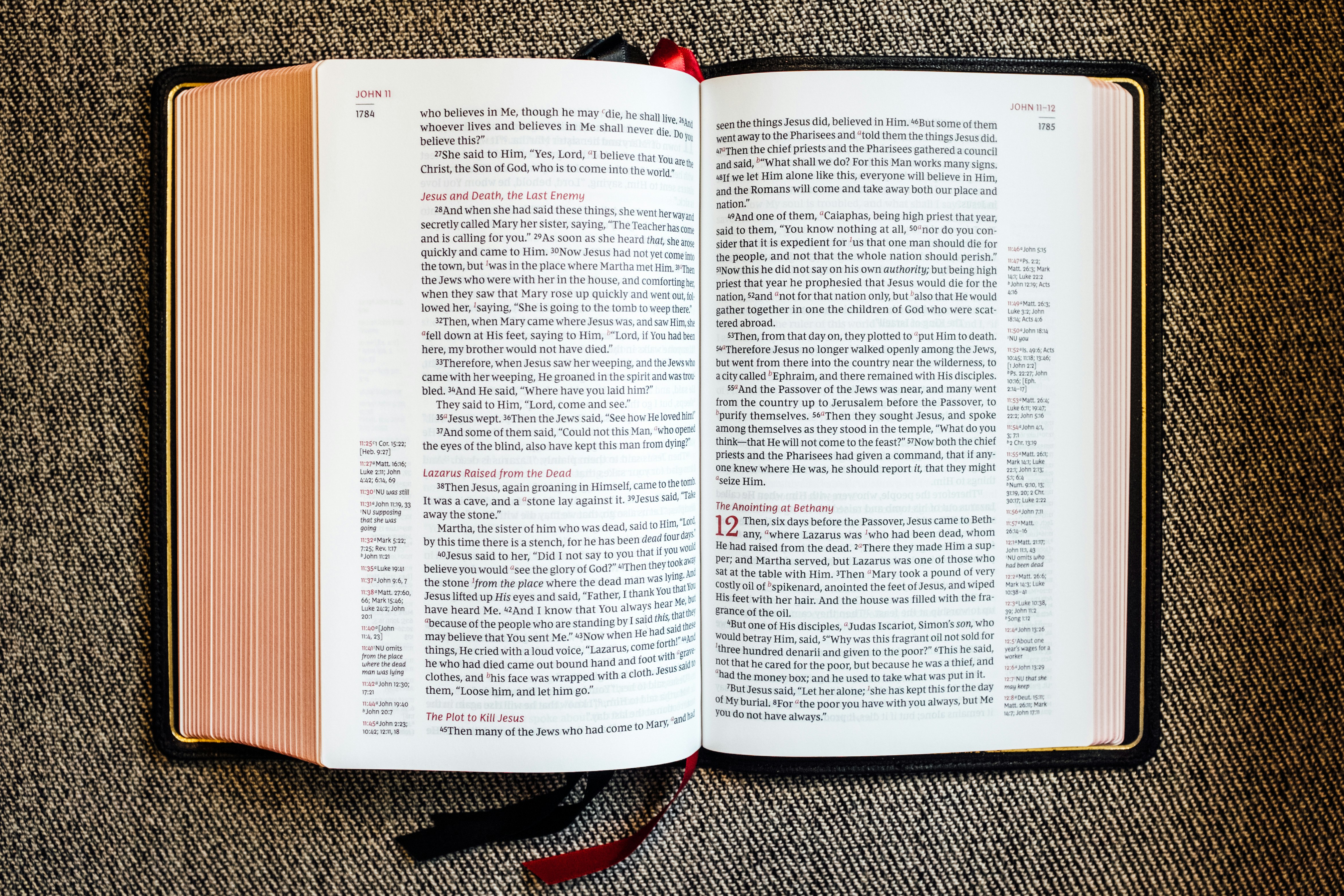 an open book with text