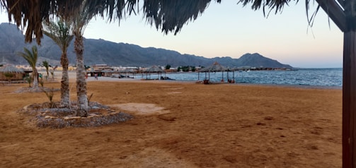 A serene beach setting ideal for honeymooners.