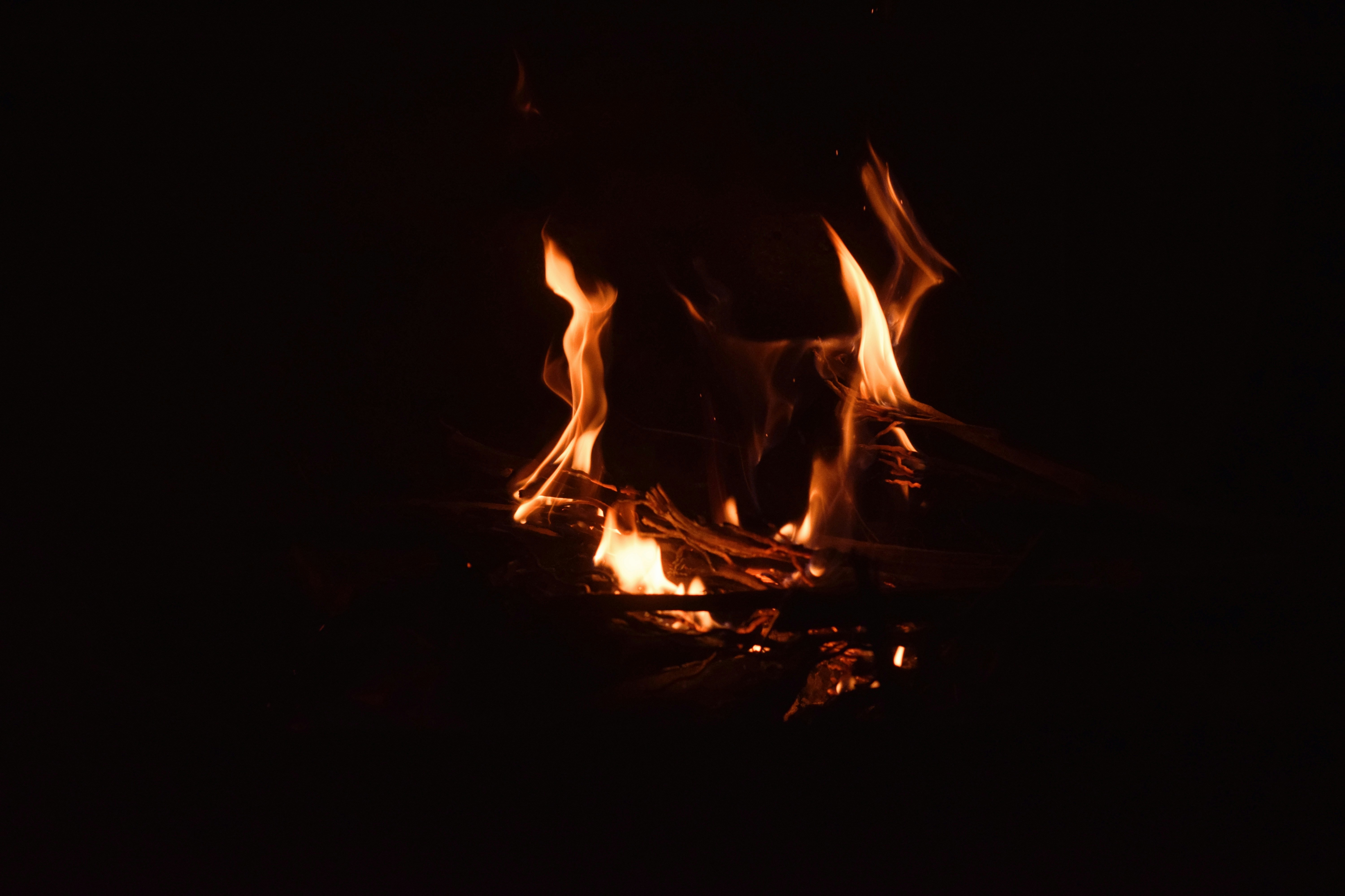 small camp fire