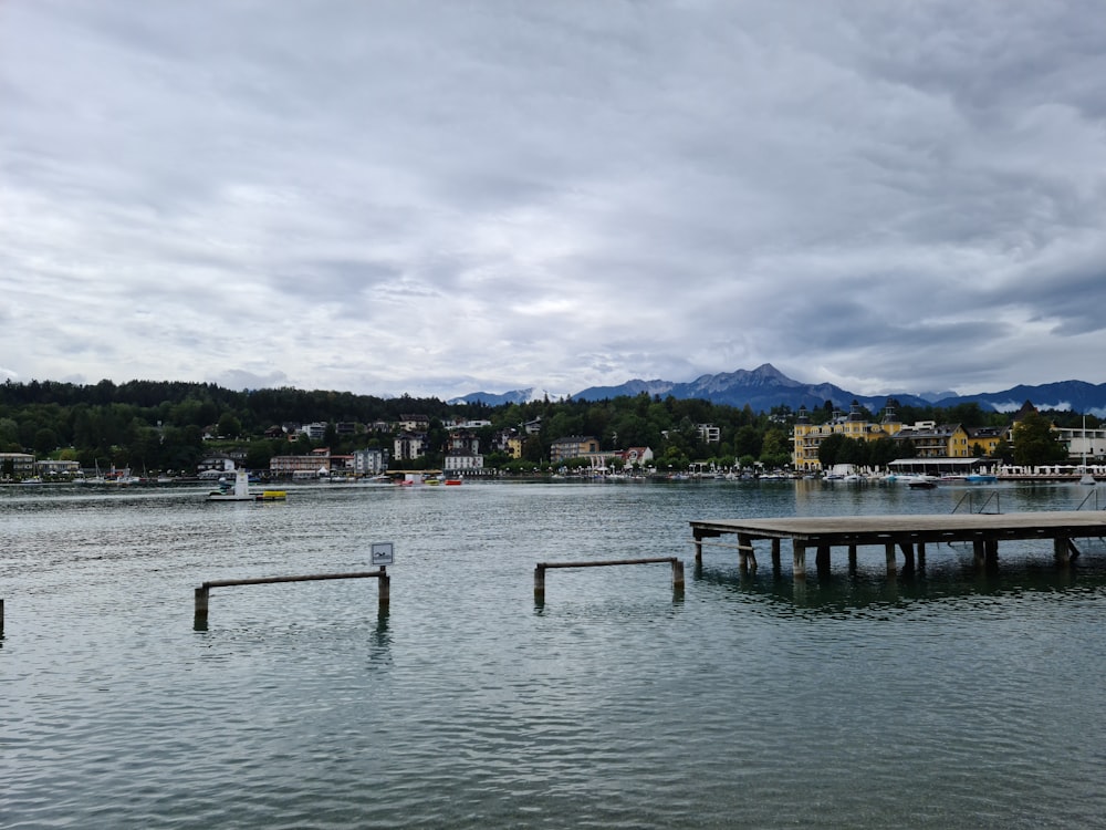 a dock in a lake