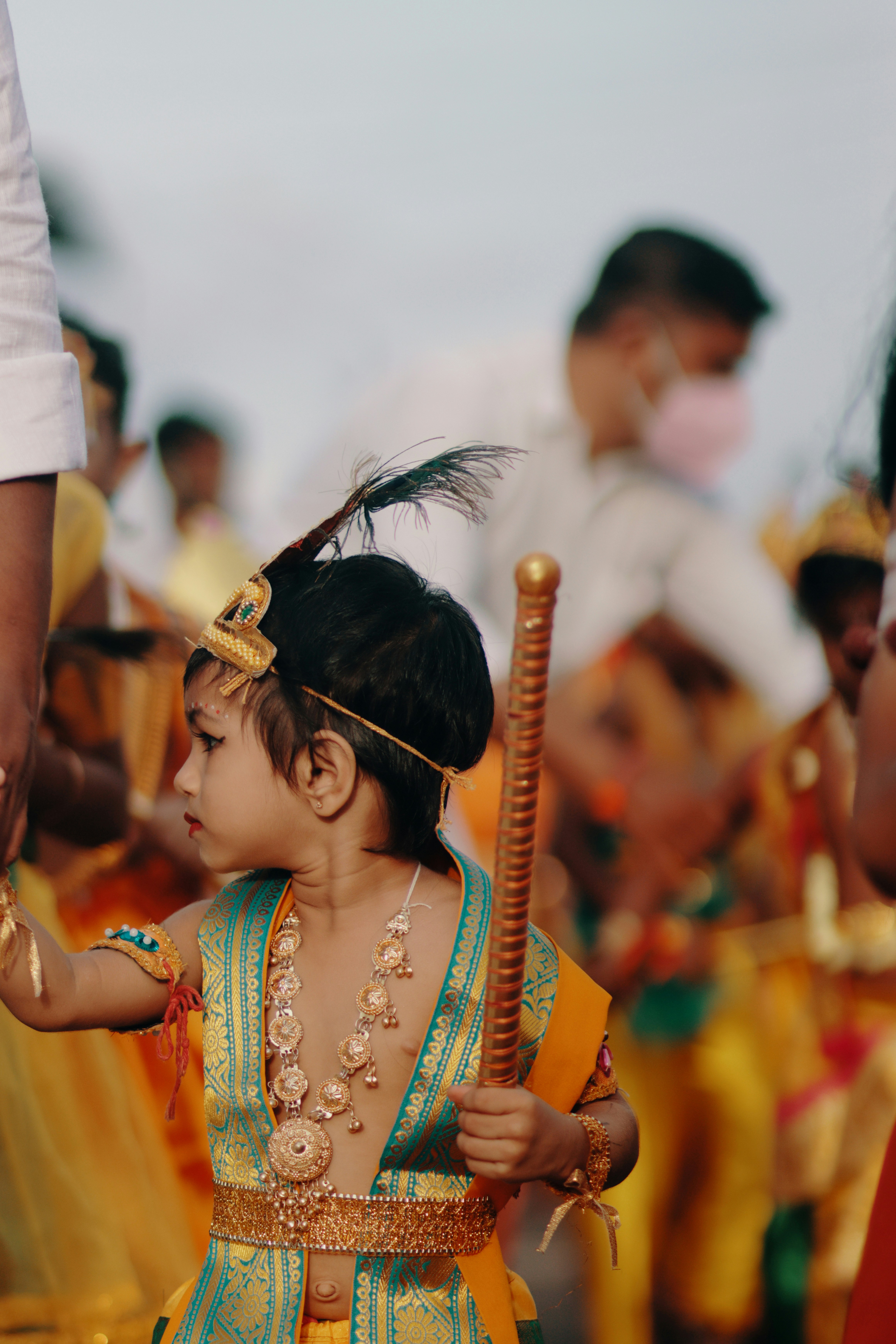A young girl wearing a traditional dress photo – Free Lord krishna ...