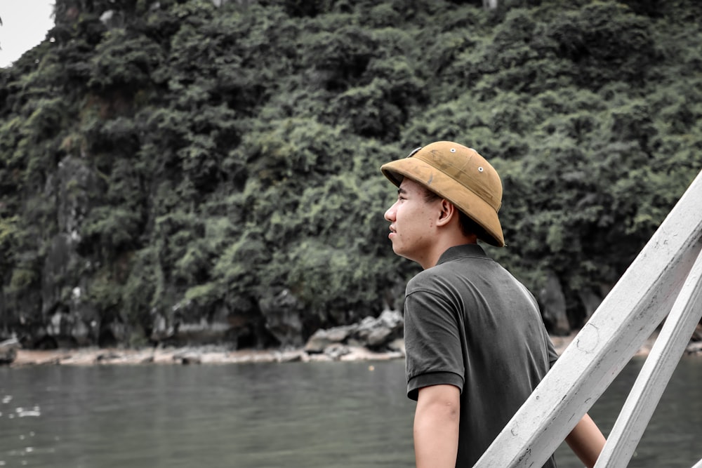 a person standing on a bridge