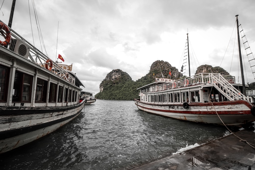 boats docked at a pier