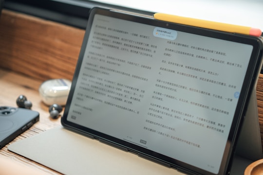 a tablet with a screen