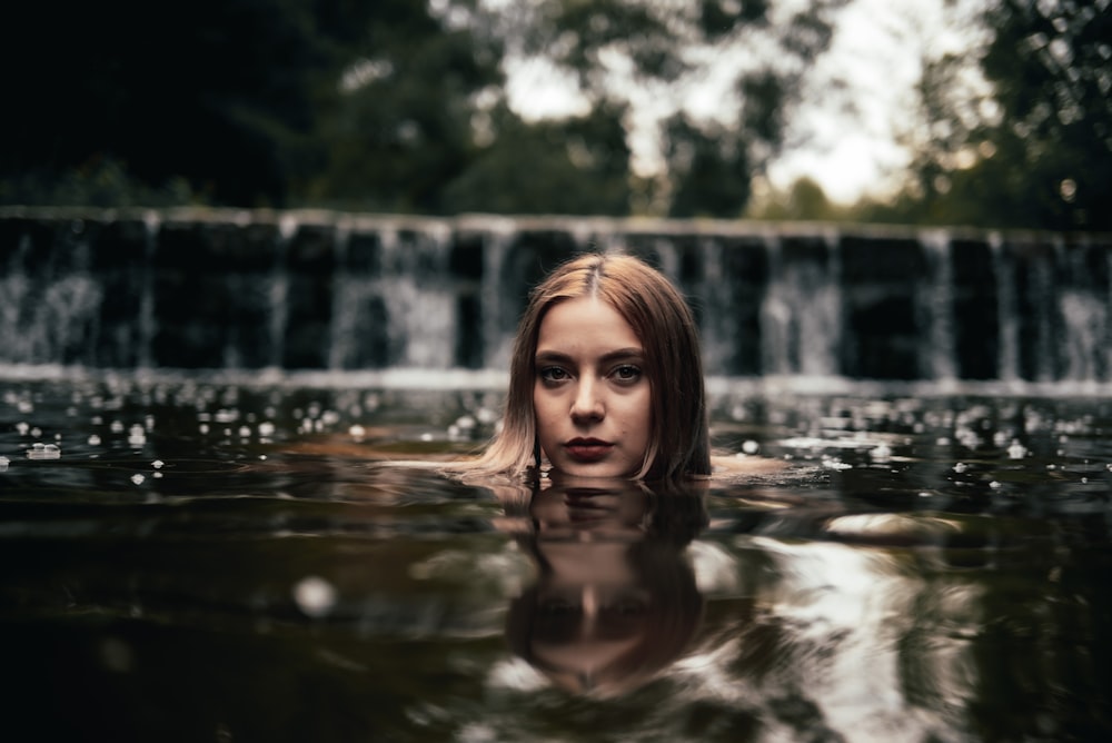 a woman in the water