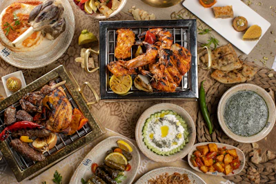Fusion food dish blending multiple culinary traditions on one plate