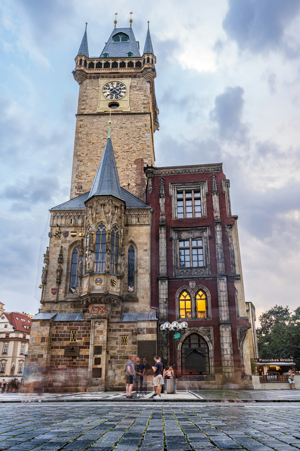 a clock on a tower