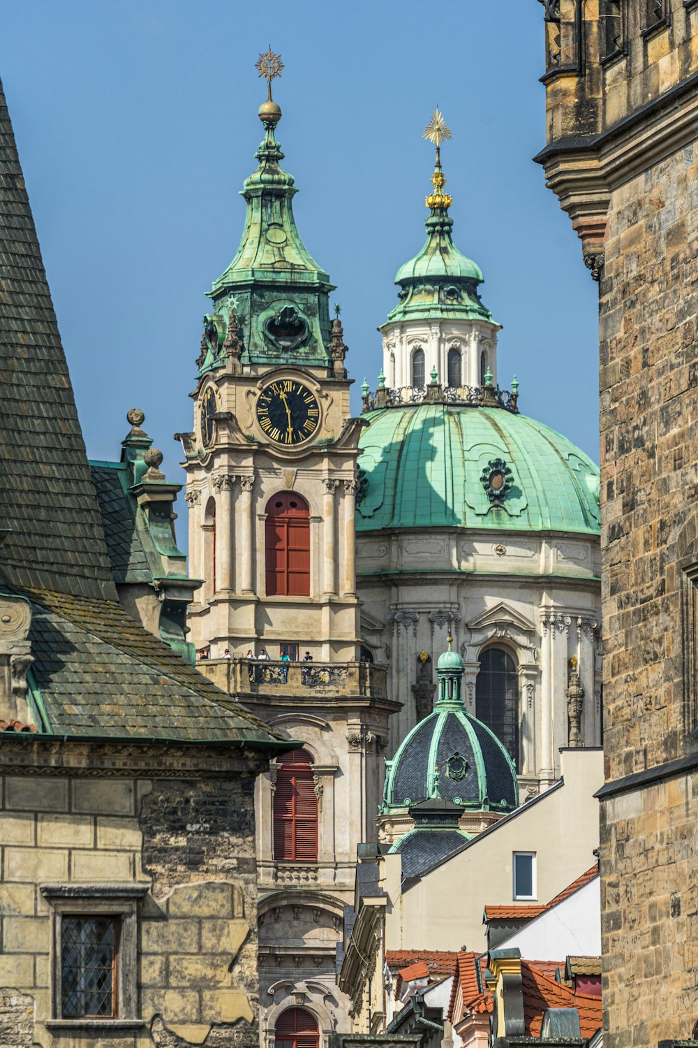 a clock on a tower