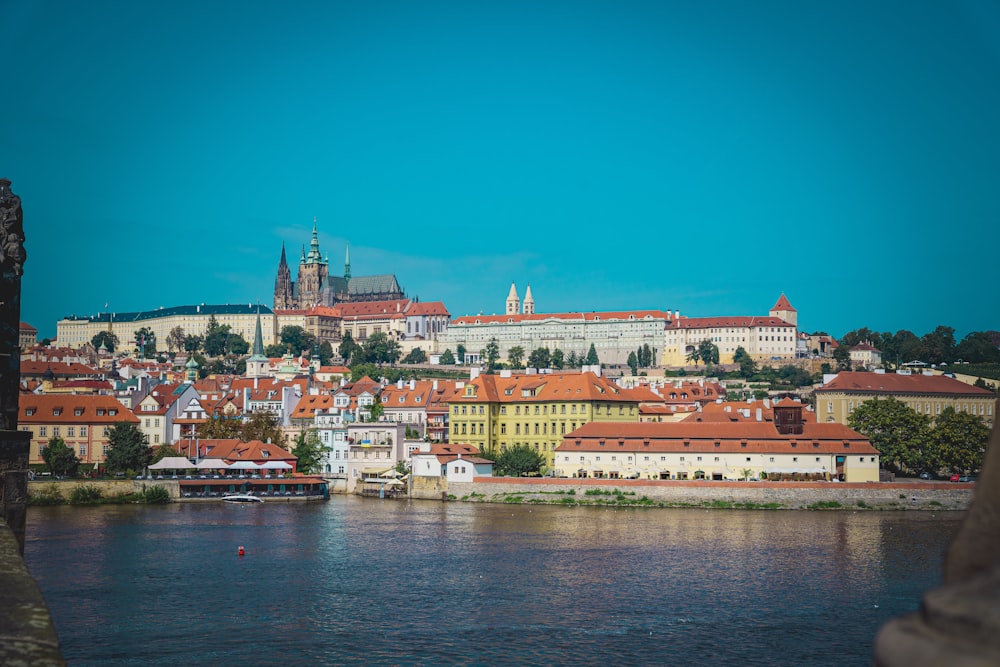 a city next to a body of water