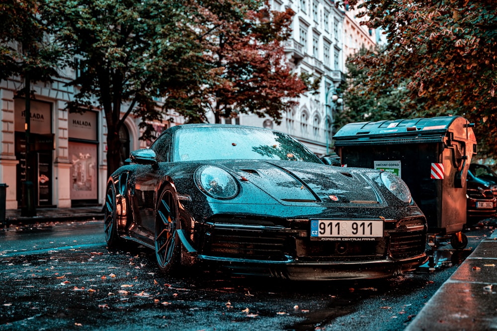 a car parked on the side of a street