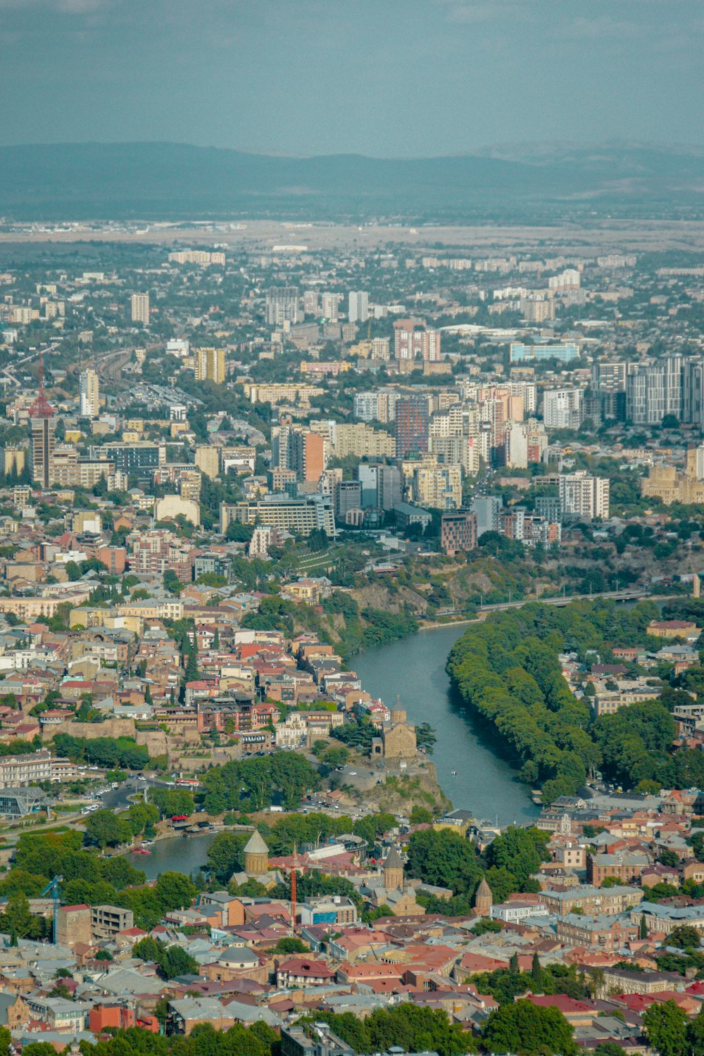 a city with a river running through it