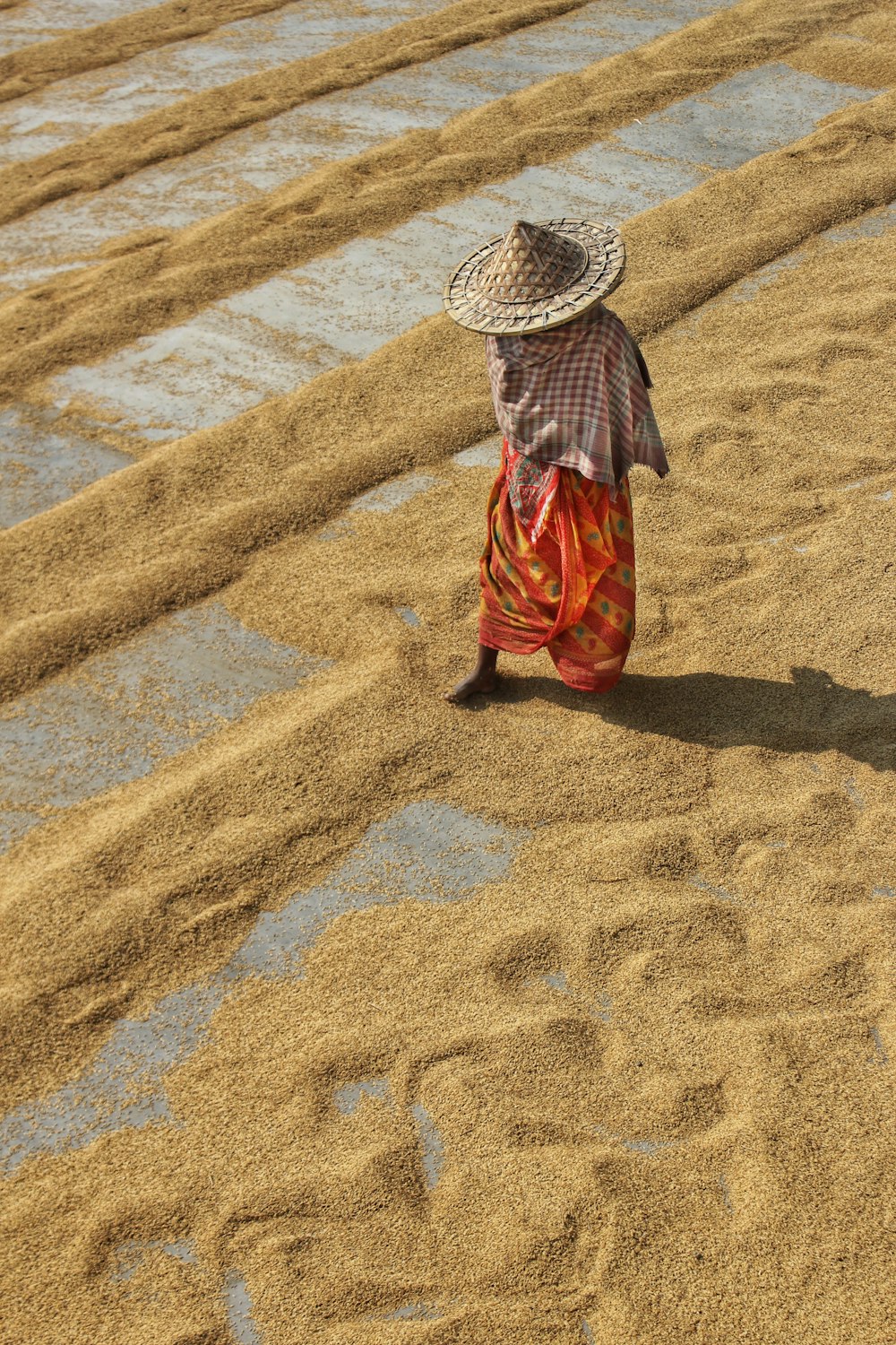 a child walking in a field