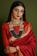 a woman in a red dress