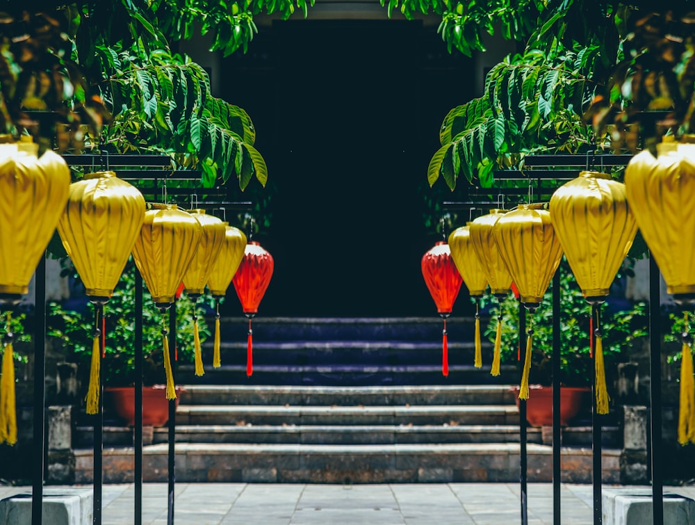 a group of yellow lanterns