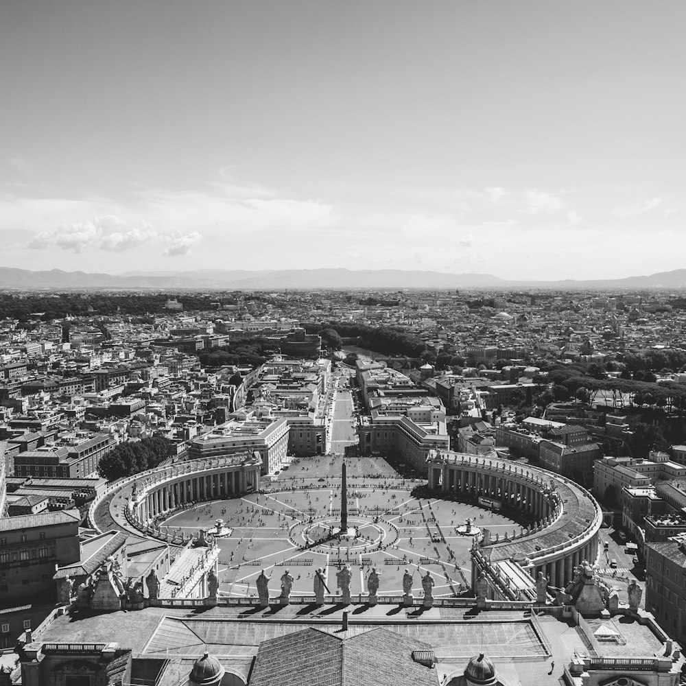 an aerial view of a city